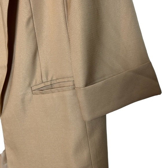 Missguided Oversized Boyfriend Camel Colored Fully Lined Open Front Blazer - Picture 11 of 15